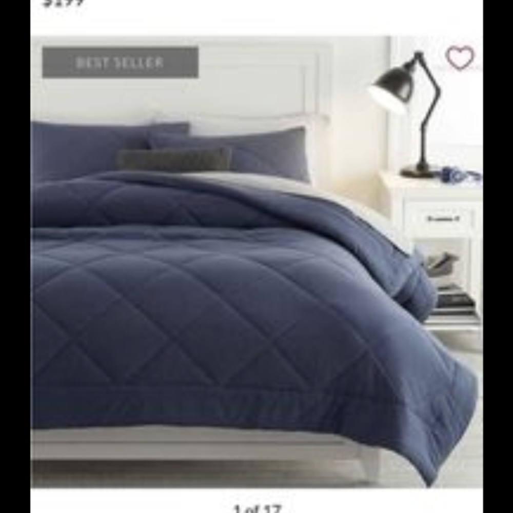 NWOT Pottery Barn Teen Favorite Tee FULL/QUEEN Organic Comforter In Heather